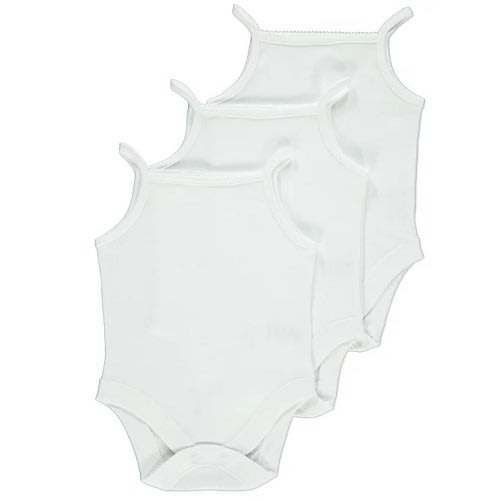 Baby Girls Strappy Bodysuits - 3 Piece