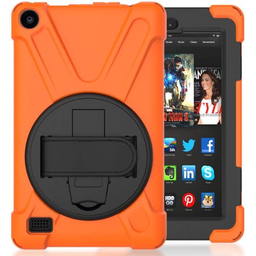 Fire 7 Tablet With Alexa - 7" Display - 1gb Ram - 16gb Rom + Orange Rotating Proof Case