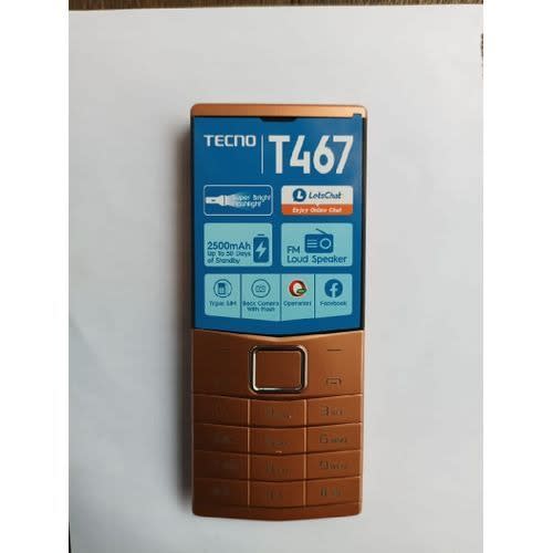 T467 - 2.4 Inch - FM - Triple Sim - Battery - 2500 Mah- Gold