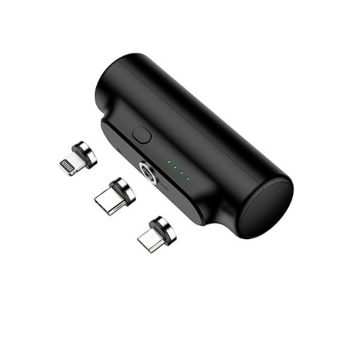 3 In 1 Magnetic Portable Power Bank - 3000mah  - Black