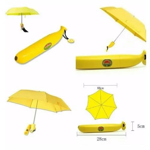 3-folding Banana Shaped Anti-uv Umbrella - Yellow