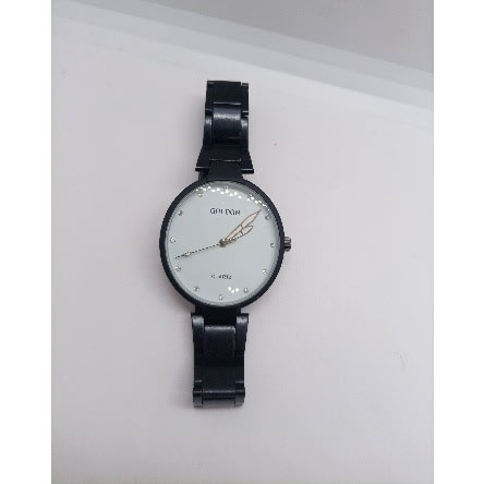 Classic Unisex Black Steel Watch - White Face