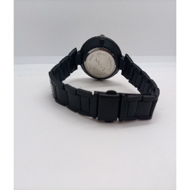 Classic Unisex Black Steel Watch - White Face