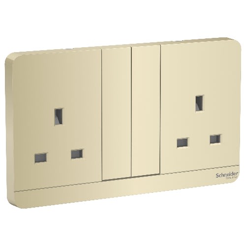 Avataron -2 Switched Socket- 3p - 13 A- 250V - LED -e83t25n_wg - Wine Gold