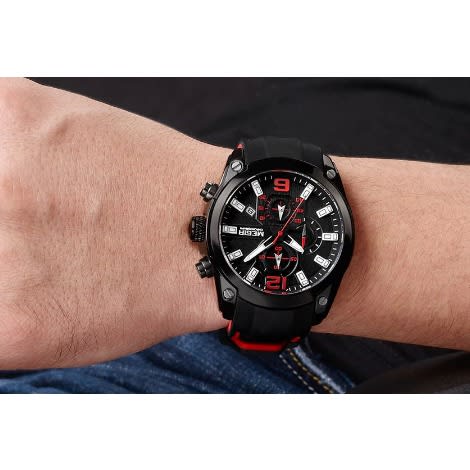 Chronograph Sports Watch Reloj Hombre - Gym Red