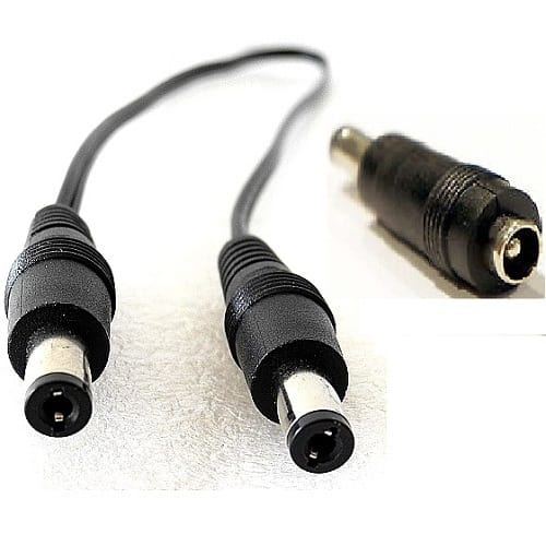 Power Tip Dc Barrel Plug Changer Adapter 5.5mm 2.5mm Male To 5.5mm 2.1mm Female + Male To Male Cable