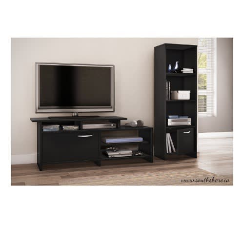 Sadi Besant TV Stand Shelf Bookcase - Pure Black