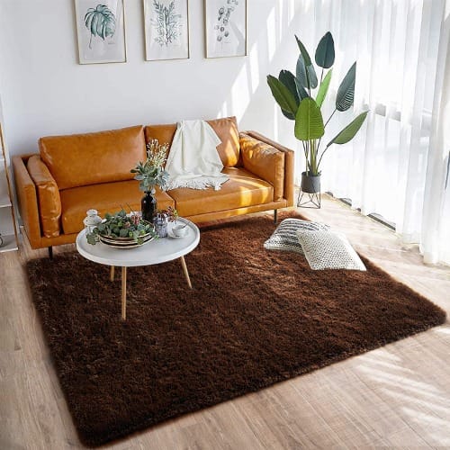Shaggy Center Rug - Brown - 5x7ft