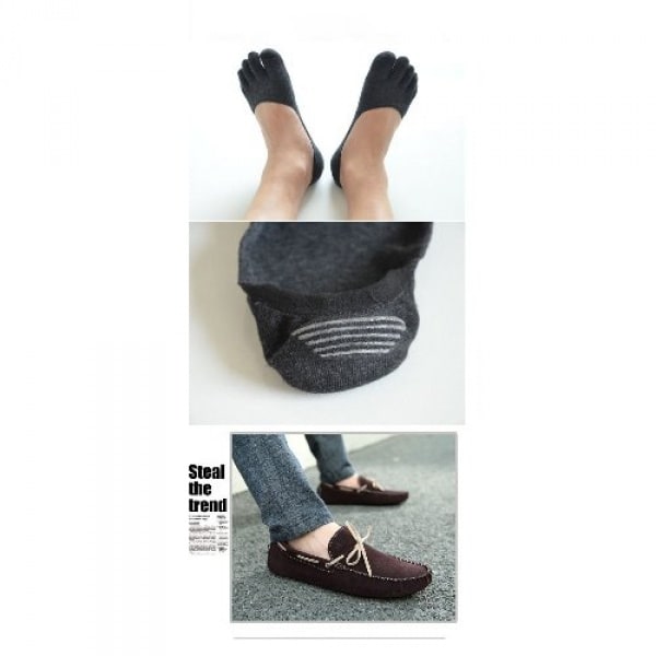 Invisible 5 Toe Socks - Dark Grey