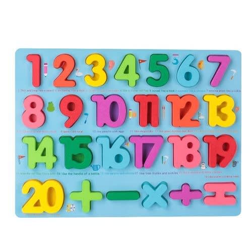 Kids Montessori Learning Chunky Wooden Number Board