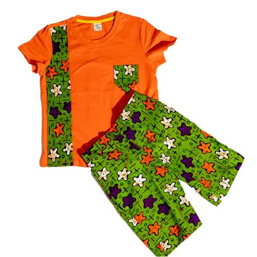 African Prints Short With Tshirt