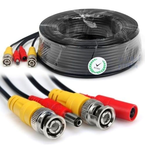 50m BNC Video Power Cable For CCTV Camera DVR Security System