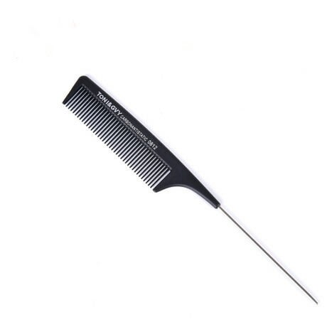 Long Sharp Tail Steel Pin Comb - Black