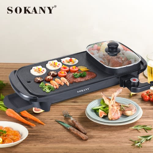 2 In 1Electric Barbecue Machine Pot Pan -  24" - 220v - 1600w
