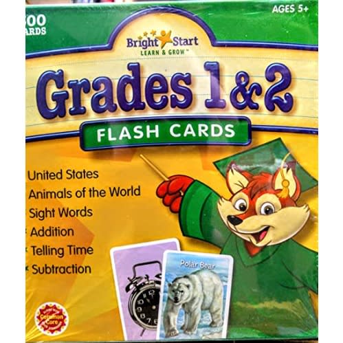 Learn & Grow Grades 1 & 2 Flash Cards Montessori Box Set For Ages 5+ - 300 Cards