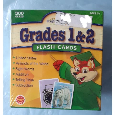 Learn & Grow Grades 1 & 2 Flash Cards Montessori Box Set For Ages 5+ - 300 Cards