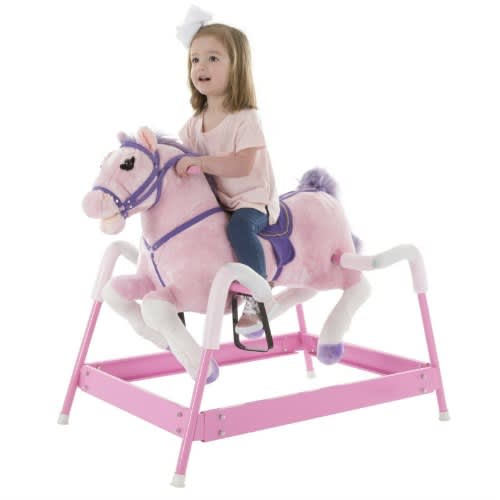 Spring Rocking Horse Plush Ride on - Pink