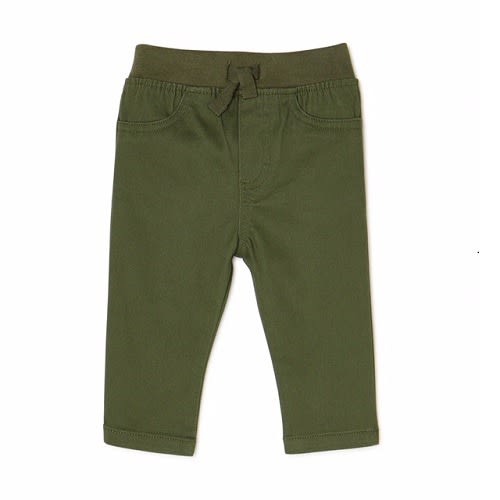 Baby Boys Woven Trouser Pant - Army Green