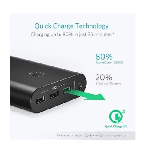 Anker Powercore+ 26800mah With Qualcomm Quick Charge 3.0 Wall Charger
