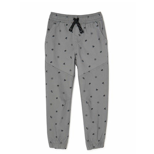 365 Kids Boys Woven Joggers Trouser Pant - Grey Prints