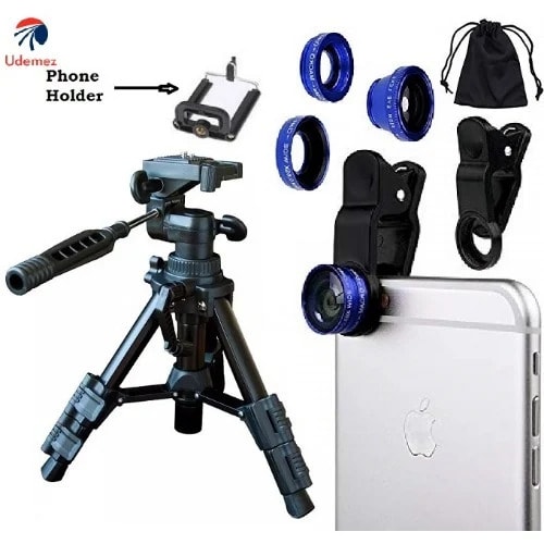 Fish Eye 3-in-1 Camera Lens + Tripod Stand For Camera
