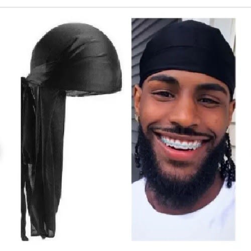 2 In 1 Silky Durags-  Black