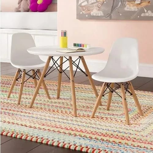 Dining Table And Chair -80cm By 80cm - 2 Pieces - White