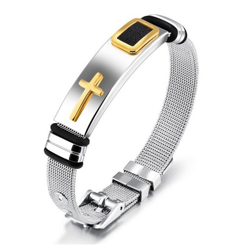 Unisex Silicone Bracelet - Silver & Gold