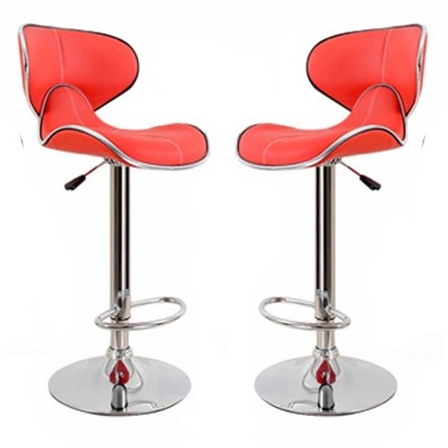 Vintage Bar Stool - Set Of 2 - Red