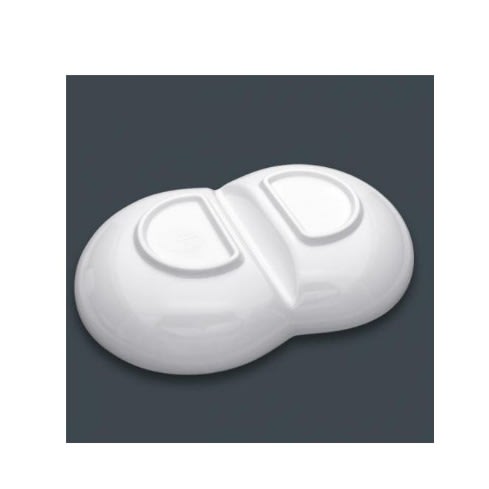 2 Compartment Unbreakable Ceramic Plates - 3pcs