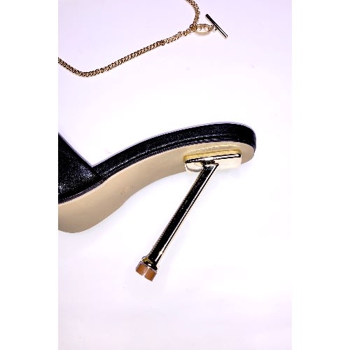 Heeled Slippers - Black