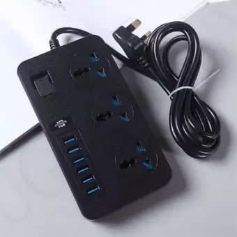 Tb-t09 6 Usb Port 3 Power Strips Plug 3000w Power Extension Socket 3.1a