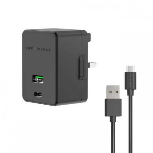 Powerology Dual Port Charger 36W - Black