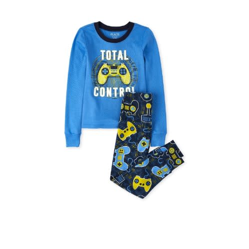 Boys Glow Video Game Longsleeve Cottonsnug Pyjamas Sleepwear