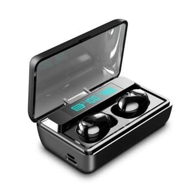 Bluetooth Earbuds With Digital LED Display+ Power Bank  -Black