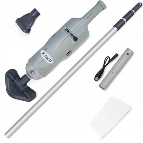Handheld Rechargeable Vacuum With Telescoping Aluminum Shaft And Two Interchangeable Brush