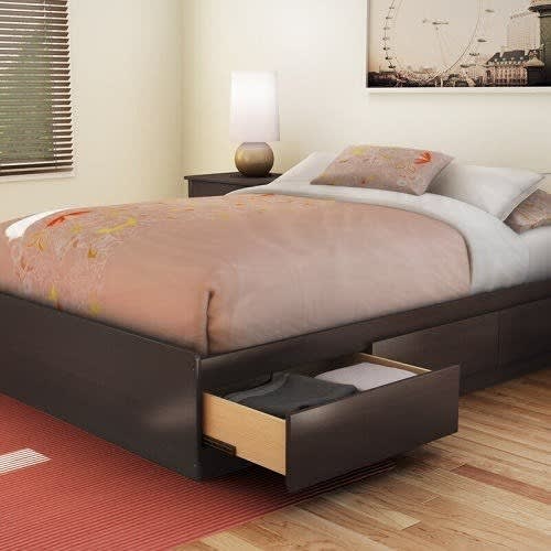 Step One Full Platform Bed Frame With Drawers - 4ft By 6ft