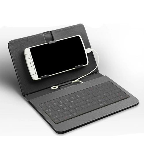 Wired Keyboard Leather Case For Android Mobile Phone 4.8-6.0
