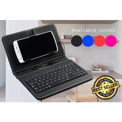Wired Keyboard Leather Case For Android Mobile Phone 4.8-6.0
