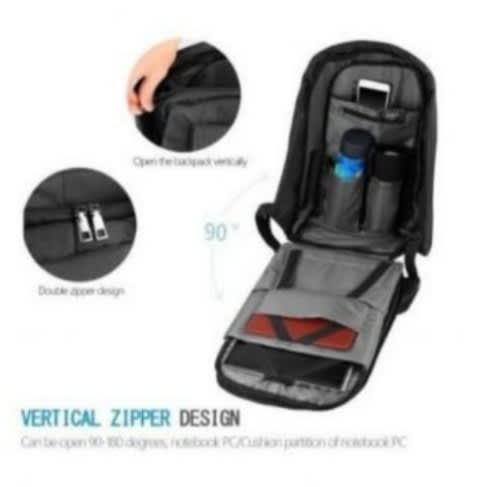 15.6" Smart Anti Theft Laptop Backpack - Grey