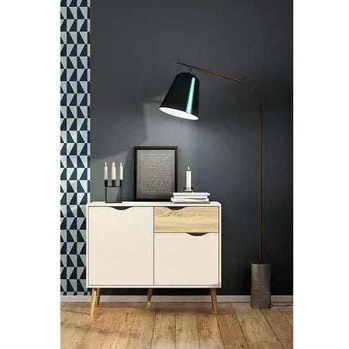 Two-tone 3-drawer Sideboard - White