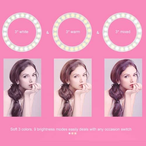 Cat Ear Professional Livestream 3 Light Mode Selfie Ring Light + Phone Holder Clip