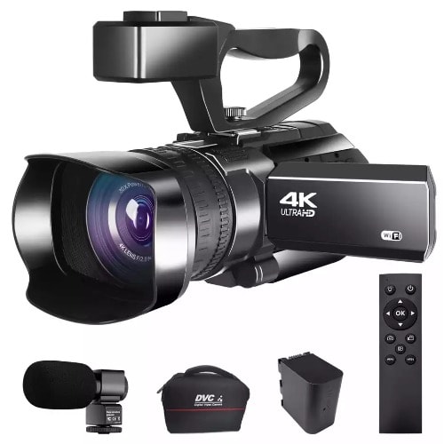 Touchscreen Camcorder Video Camera - 4k HD 48mp -  WiFi With 2 Battery
