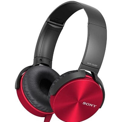 Extra Bass Headphones With Mic - Mdr-xb450ap - Red