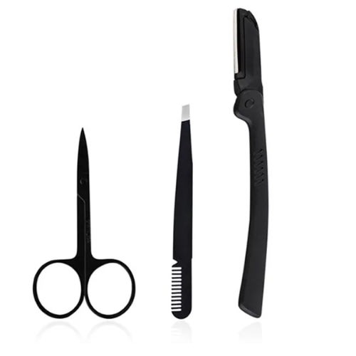 Stainless Eyebrow Trimming Tool Set -3pieces