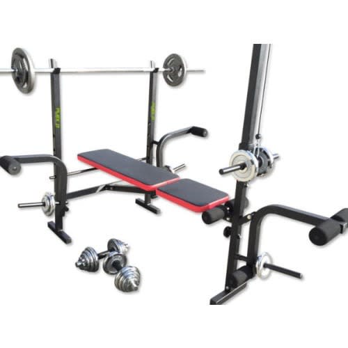 Bench Press With Lat Pull & 50kg Barbell
