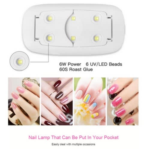 Mini Nail Art Tools Nail Dryer Led Uv Lamp - 6W - Pink