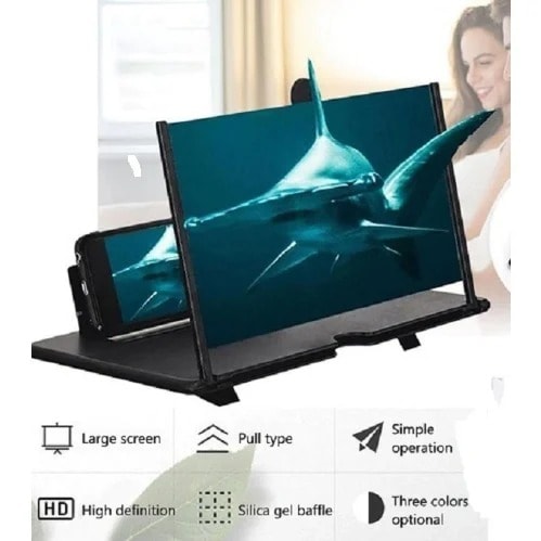 Mobile Phone Video Amplifier Enlarged Screen Magnifier - Black