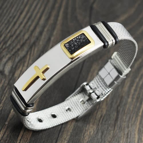 Men Stainless Bracelets - Silver & Gold