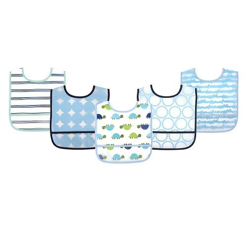 Easy Clean Wipe Clean Baby Bibs - 5 Piece